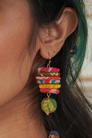 Stacked Colorful Bead Earrings