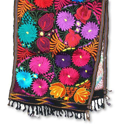 Flower Embroidered Table Runner - Guatemala