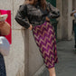 BE HAPPY FRIEND SEQUIN MIDI SKIRT