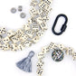Black & White Dice Beads, Hand Carved Game Beads, 10-12mm