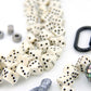 Black & White Dice Beads, Hand Carved Game Beads, 10-12mm