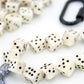 Black & White Dice Beads, Hand Carved Game Beads, 10-12mm