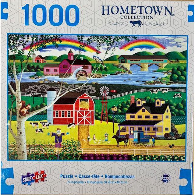 Double Rainbow Hometown Collection 1000 Piece Jigsaw Puzzle Sure Lox