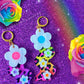 Rainbow Leopard Wavy Daisy Earrings