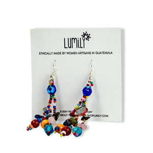 Luzy Seed Bead Dangly Earrings - Guatemala