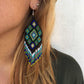 Flor Geometric Seed Bead Boho Fringe Earrings - Guatemala