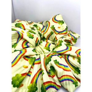 Rainbow Clover St Patrick's Day Scrunchie
