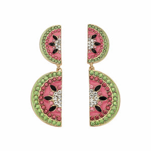 Watermelon Rhinestone Earrings