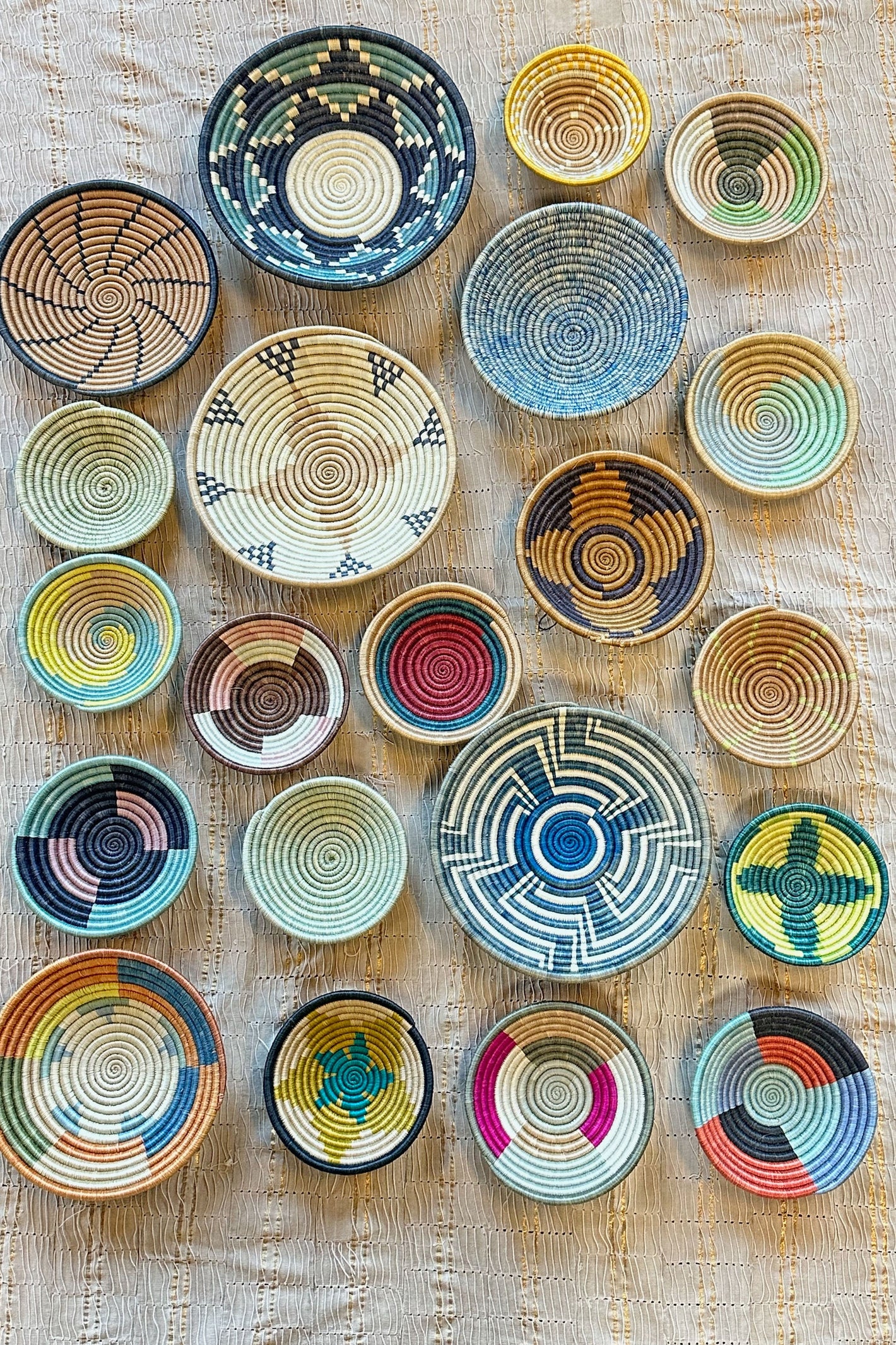 African Baskets, Earthy Neutral Global Decor, from Rwanda, Assorted Sizes