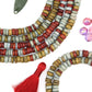 7x3mm Burgundy, Faded Denim Blue, Green, Heishi Spacer Beads, 75+ beads