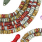 7x3mm Burgundy, Faded Denim Blue, Green, Heishi Spacer Beads, 75+ beads