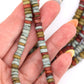 7x3mm Burgundy, Faded Denim Blue, Green, Heishi Spacer Beads, 75+ beads
