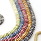 Bead Bundle: Handmade Saucer Heishi Disc Spacer Bone Beads, 6x2mm, 5 Strands & Colors, 400+ Beads