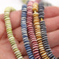 Bead Bundle: Handmade Saucer Heishi Disc Spacer Bone Beads, 6x2mm, 5 Strands & Colors, 400+ Beads