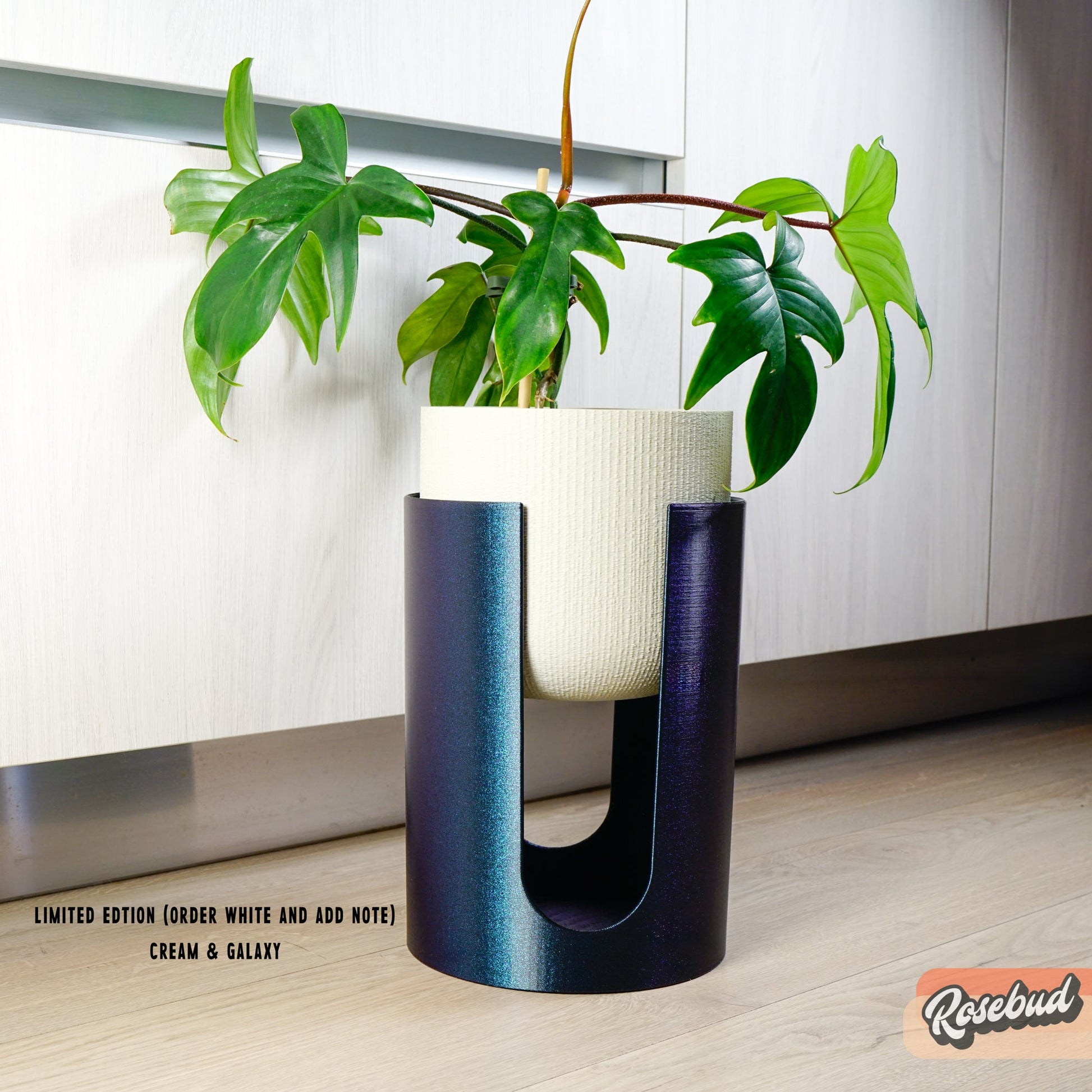 indoor plant pot and stand set Modern Elevated Planter and Plant Stand Set