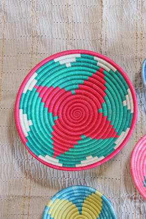 Ellis African Basket Collection, Multi-Colored, from Rwanda, Set of 4