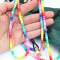 Rainbow Enamel Bead Sunglass Necklace, Eyeglass Strap, Mask Chain