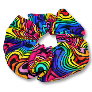 Black Rainbow Swirl Scrunchie