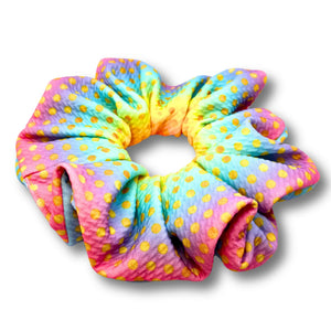 Gold Dot Ombre Rainbow Bullet Scrunchie