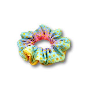 Mini Gold Dot Ombre Rainbow Bullet Scrunchie
