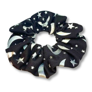 Holographic Moon and Star Halloween Scrunchie