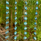 Evil Eye Nazar Boncuk Chain Rearview Mirror Hanging Rainbow Suncatcher Car Charm Mal de Ojo Gift Box -- Gold or Silver Chain