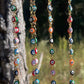 Evil Eye Nazar Boncuk Chain Rearview Mirror Hanging Rainbow Suncatcher Car Charm Mal de Ojo Gift Box -- Gold or Silver Chain