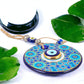 Evil Eye Wall Hanging, House Protection, Home Decor Large Wall Hanging Double Layer Nazar Boncuk Mal De Ojo - Blue and Gold Star Pattern