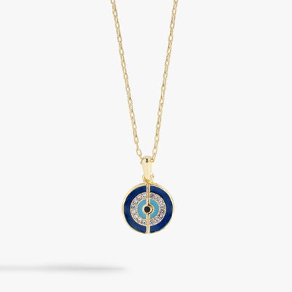 Evil Eye 'Positive Vibes' Mantra Necklace