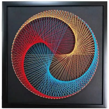 String Art DIY Kit - Spiraling Colors. Wizardi Geometry Nail Painting F07-M12-2-DHGG29215