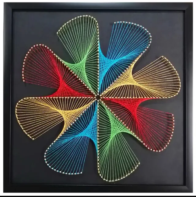 String Art DIY Kit - Rainbow Swirl. Wizardi Geometry Nail Painting F07-M12-2-DHGG29216