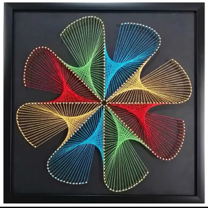 String Art DIY Kit - Rainbow Swirl. Wizardi Geometry Nail Painting F07-M12-2-DHGG29216