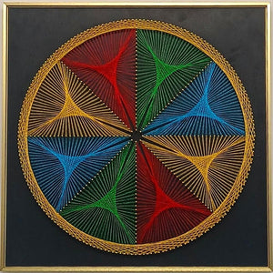 String Art DIY Kit - Starburst Spectrum. Wizardi Geometry Nail Painting F07-M12-2-DHGG29219