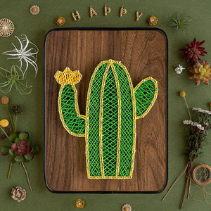 String Art DIY Kit - Cactus. Wizardi Craft Kit F07-M12-3-DH5012