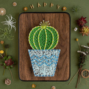 String Art DIY Kit - Potted Cactus. Wizardi Craft Kit F07-M12-3-DH9010