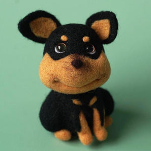 Dog Needle Felting Kit. Wizardi DIY Wool Craft Kit F07N8-W417