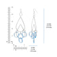 Blue and Silver Rain Drop Dangle Earrings