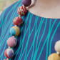 Long Single Strand Multi Color Bead Necklace