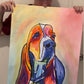 Colorful Basset - Art Prints