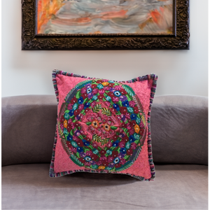 Up-cycled Maya Floral Pillow Cover - Guatemala