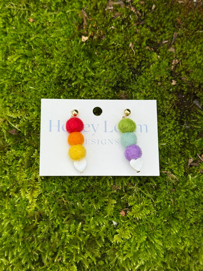 Over the Rainbow Felt Earring