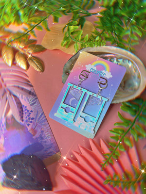 Iridescent Guillotine Earrings