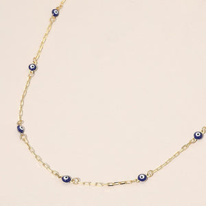 Evil Eye Bead Station Chain Necklace