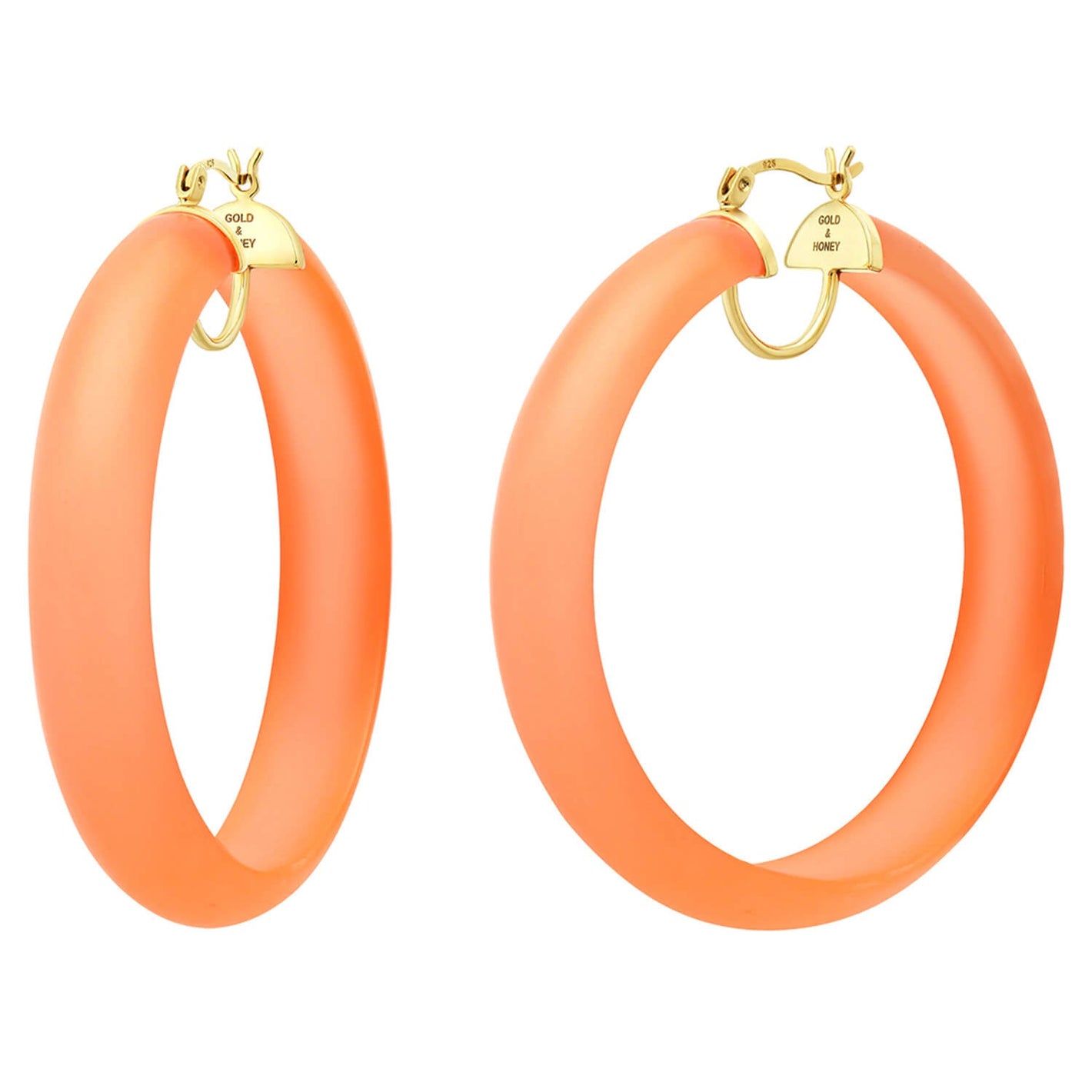 Frosted Lucite Hoop Earrings