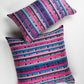 Vintage 90s Pink and Blue Ikat Rainbow Pillow