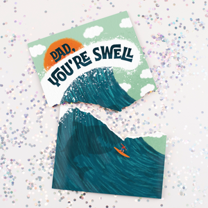 Endless Baby Shark Father's Day Card with Glitter