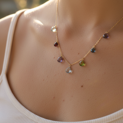 Rainbow Sparkler Necklace - Gold