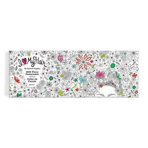 Flowers In Your Hair Color-In 1000 Piece Panoramic Jigsaw Puzzle Galison