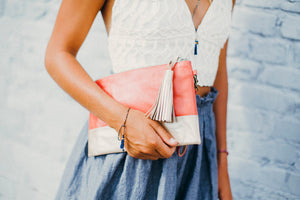 Coral Champagne Clutch