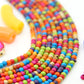Fruity Pebbles Colorful Handmade Rondelle Spacer Bone Beads, 4x3mm, 10" Strand, 85+ beads